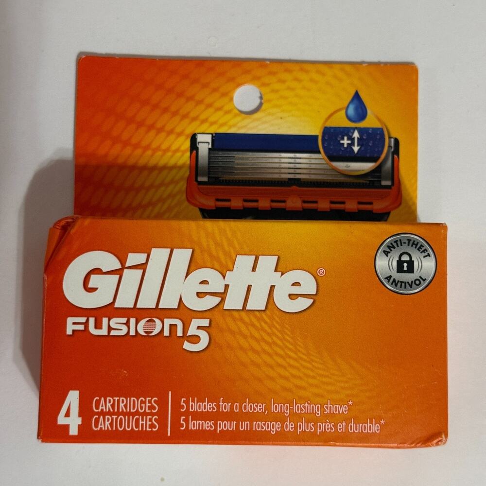 Gillette Fusion5 Razor Blade Refills 4 Cartridges 5 Blade Genuine NEW Sealed